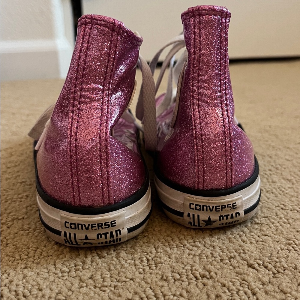 Converse Glittery Pink High-Top Sneakers - Picture 4 of 5